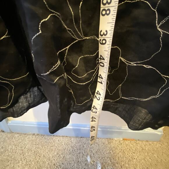 Ann Taylor SheathDress 14 BlackFloral Embroidery Linen Sleeveless Career Classic - Picture 3 of 8